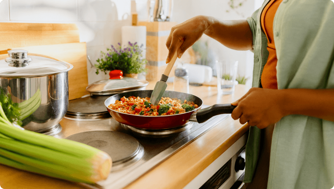 Eat wholesome meals to balance hormones and energy levels.